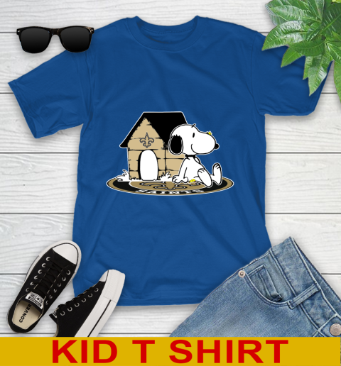 NFL Football New Orleans Saints Snoopy The Peanuts Movie Shirt Youth T-Shirt 9