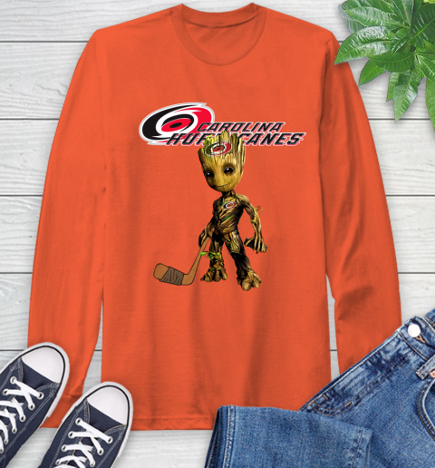 Carolina Hurricanes NHL Hockey Groot Marvel Guardians Of The Galaxy Long Sleeve T-Shirt 5