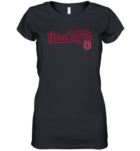 NCAA Ohio State Buckeyes Whohoopers Women's V-Neck T-Shirt
