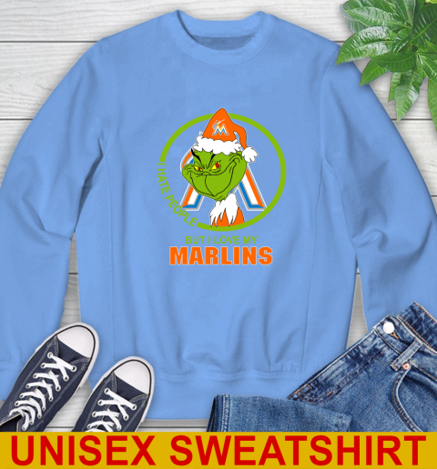 Miami Marlins MLB Christmas Grinch I Hate People But I Love My Favorite Baseball Team Sweatshirt 11