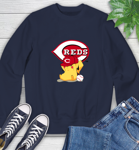 MLB Pikachu Baseball Sports Cincinnati Reds Sweatshirt 3