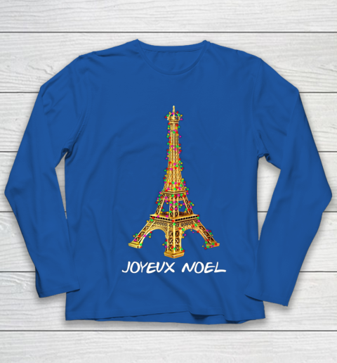 Joyeux Noel French Merry Christmas Eiffel Tower Youth Long Sleeve 7