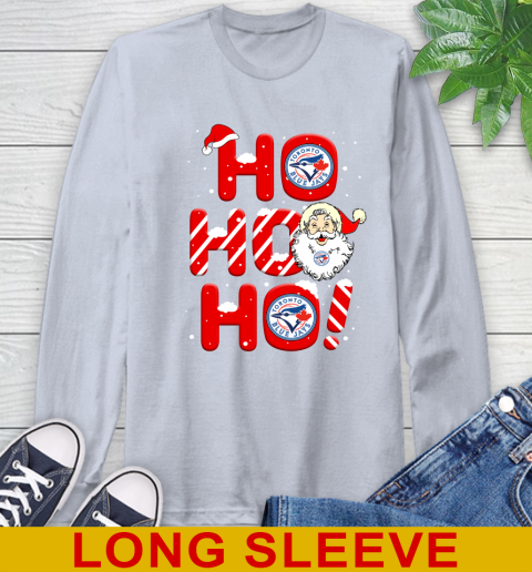Toronto Blue Jays MLB Baseball Ho Ho Ho Santa Claus Merry Christmas Shirt Long Sleeve T-Shirt 6