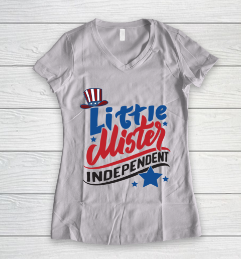 Little Mr. Independence 4th Of July Women's V-Neck T-Shirt