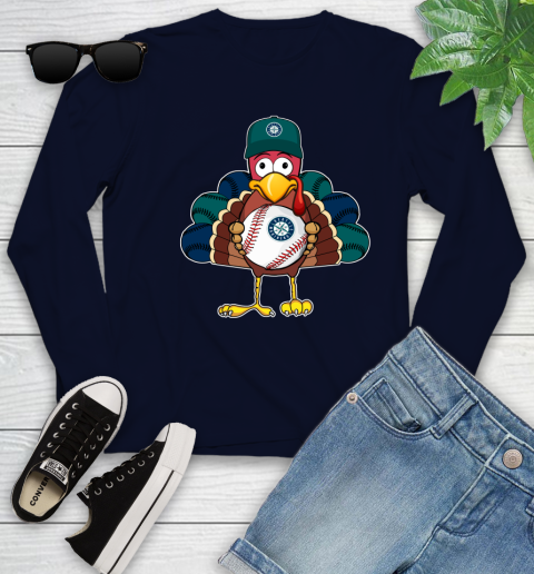 Seattle Mariners Turkey thanksgiving Youth Long Sleeve 3