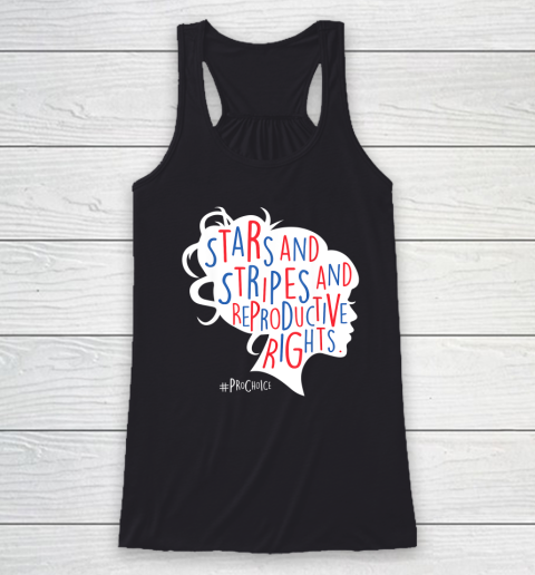 Pro Choice AF Reproductive Rights Messy Bun US Flag 4th July Racerback Tank