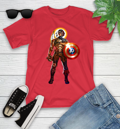 NFL Captain America Marvel Avengers Endgame Football Sports Washington Redskins Youth T-Shirt 10