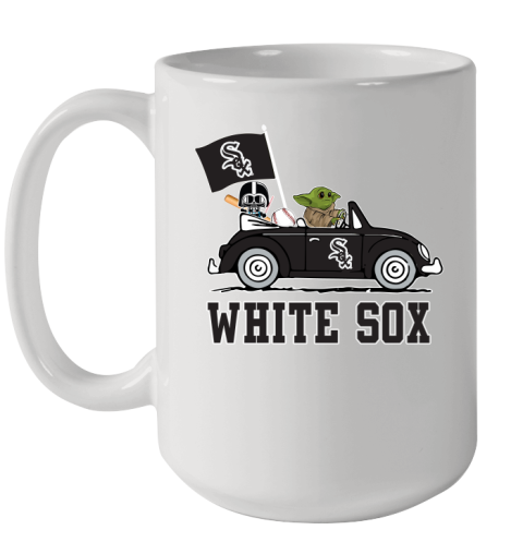 MLB Baseball Chicago White Sox Darth Vader Baby Yoda Driving Star Wars Shirt Ceramic Mug 15oz