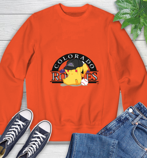 MLB Pikachu Baseball Sports Colorado Rockies Sweatshirt 4