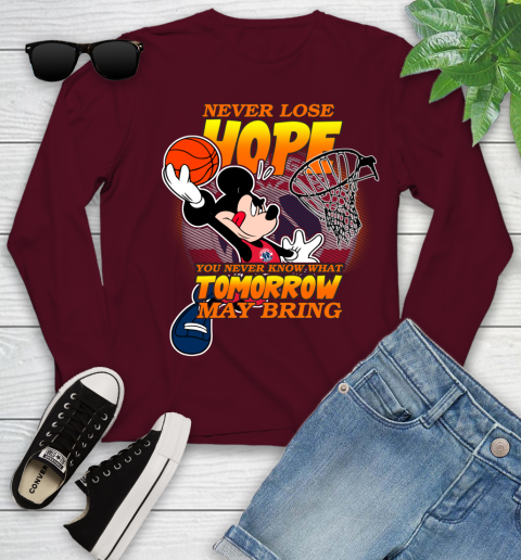 Washington Wizards NBA Basketball Mickey Disney Never Lose Hope Youth Long Sleeve 6