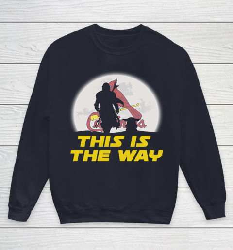 St.Louis Cardinals MLB Baseball Star Wars Yoda And Mandalorian This Is The Way Youth Sweatshirt 2