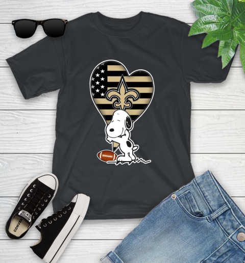 New Orleans Saints NFL Football The Peanuts Movie Adorable Snoopy Youth T-Shirt 2