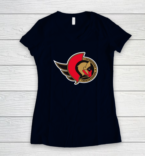 Ottawa Senator Deadpool Funny Women's V-Neck T-Shirt 2