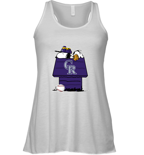 Colorado Rockies Snoopy And Woodstock Resting Together MLB Racerback Tank