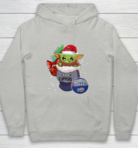 LA Clippers Christmas Baby Yoda Star Wars Funny Happy NBA Youth Hoodie 2