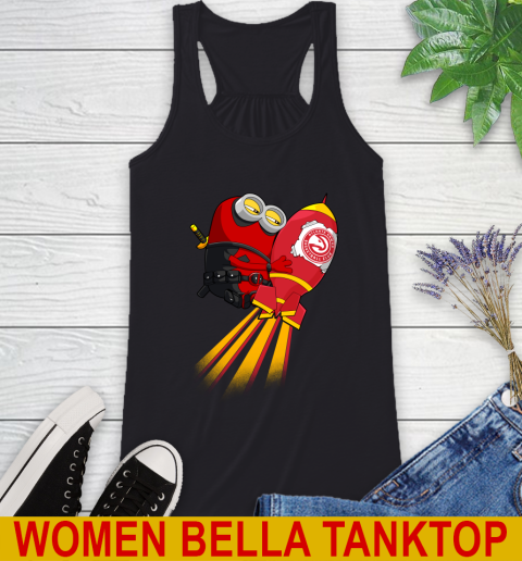 NBA Basketball Atlanta Hawks Deadpool Minion Marvel Shirt Racerback Tank