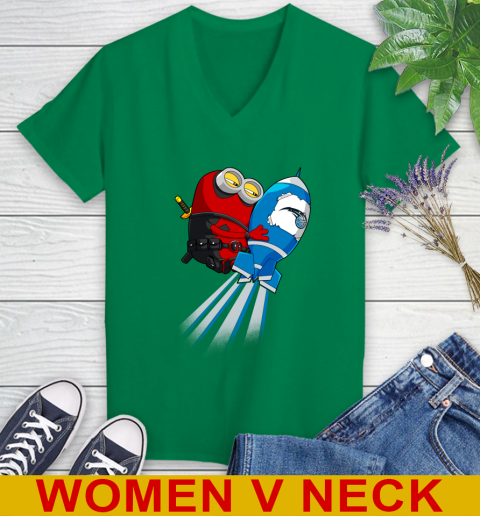 NBA Basketball Orlando Magic Deadpool Minion Marvel Shirt Women's V-Neck T-Shirt 5