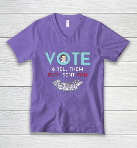 Vote Tell Them Ruth Sent You Notorious RBG V-Neck T-Shirt 8