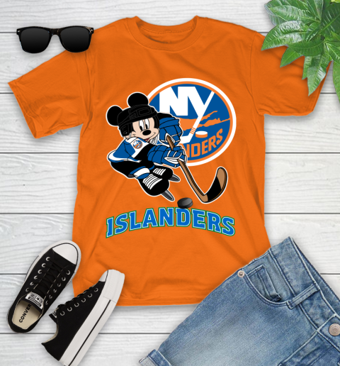 NHL New York Islanders Mickey Mouse Disney Hockey T Shirt Youth T-Shirt 7