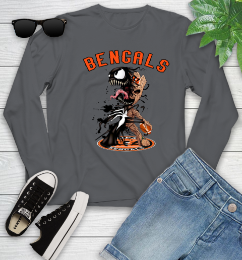 NFL Cincinnati Bengals Football Venom Groot Guardians Of The Galaxy Youth Long Sleeve 8