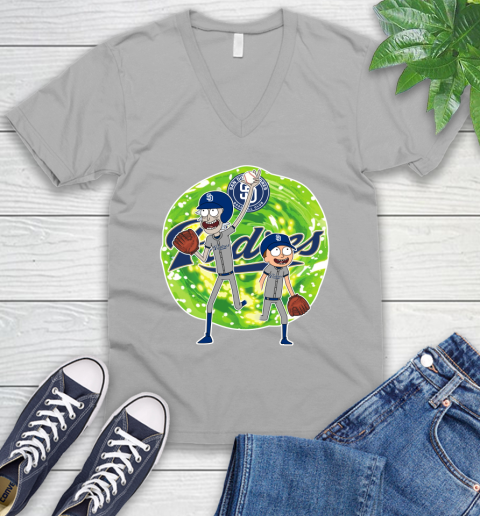 MLB San Diego Padres Rick And Morty Baseball Sports V-Neck T-Shirt 4