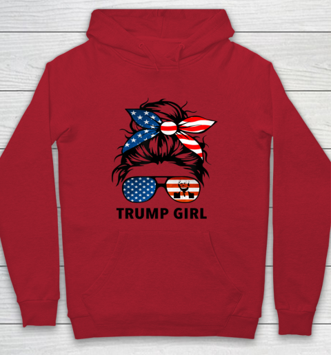 Trump Girl American Flag Glass Youth Hoodie 6