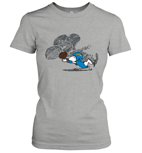 zxly los angeles chargers snoopy plays the football game ladies t shirt 20 front ash