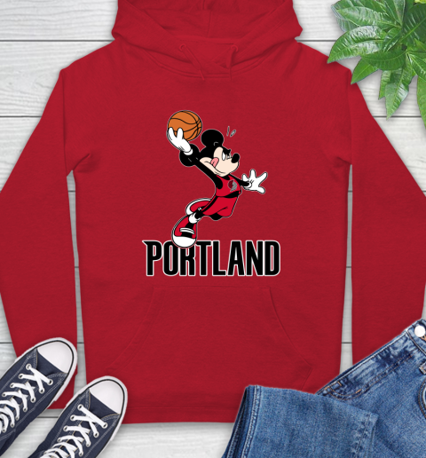 NBA Basketball Portland Trail Blazers Cheerful Mickey Mouse Shirt Hoodie 11