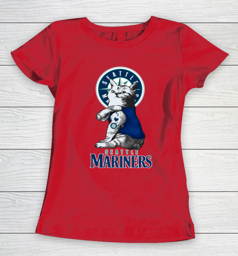 MLB Baseball My Cat Loves Seattle Mariners Women's T-Shirt 9