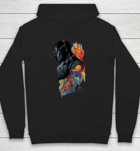 For Fan Black Panther Movie Colorful Pattern Profile Hoodie Tee