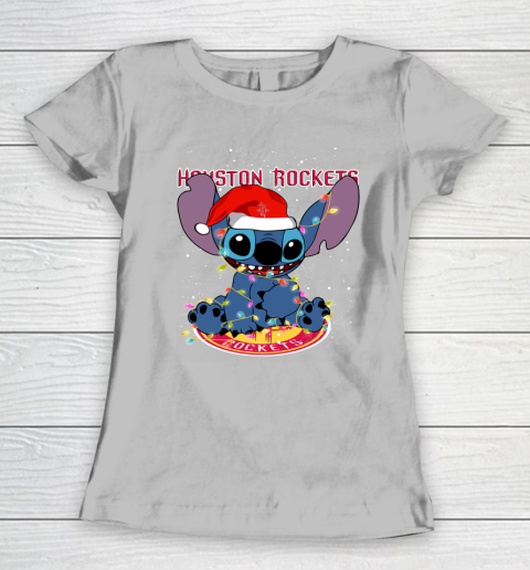Houston Rockets NBA noel stitch Basketball Christmas Women's T-Shirt 3