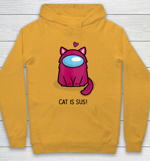 Among Us Game Shirt Cute Cat Astronaut Among me or us Nerdy Girl Gamer Hoodie 2