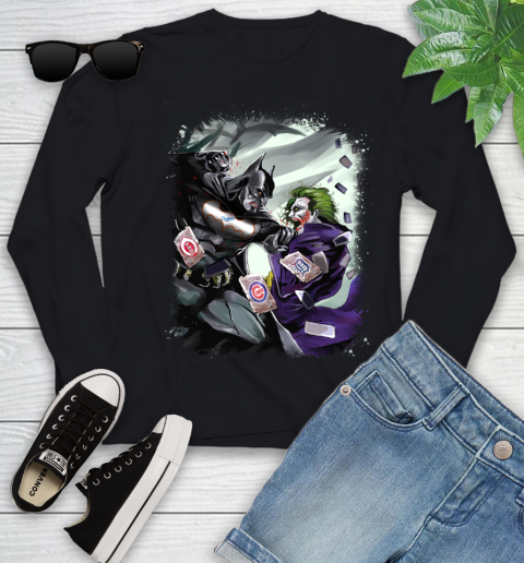 Los Angeles Dodgers MLB Baseball Batman Fighting Joker DC Comics Youth Long Sleeve 2