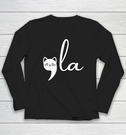 Cat Comma La Kamala Harris For President 2024 Election Long Sleeve T-Shirt