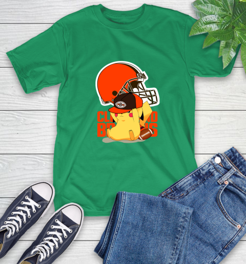 NFL Pikachu Football Sports Cleveland Browns T-Shirt 7