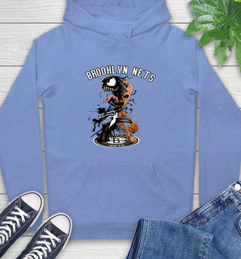 NBA Brooklyn Nets Basketball Venom Groot Guardians Of The Galaxy Hoodie 11