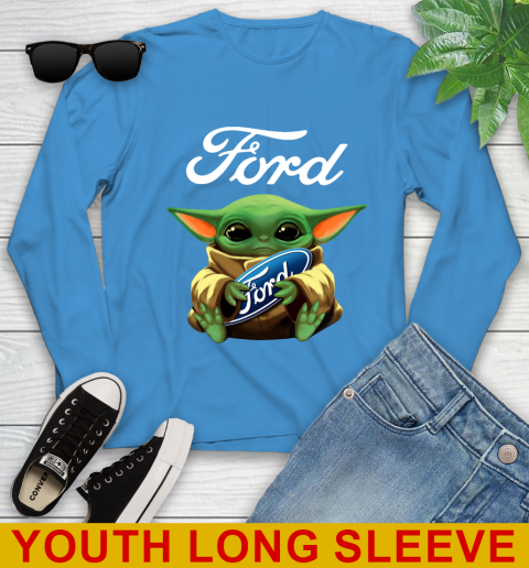 Star Wars Baby Yoda Hugs Ford Car Shirt 124