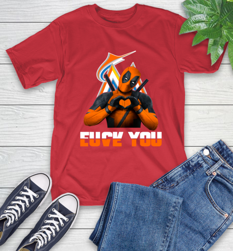 MLB Miami Marlins Deadpool Love You Fuck You Baseball Sports T-Shirt 11