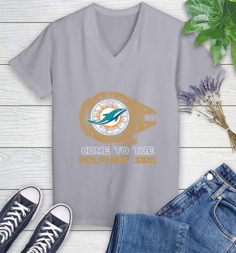 NFL Come To The Miami Dolphins Wars Football Sports Women's V-Neck T-Shirt 4