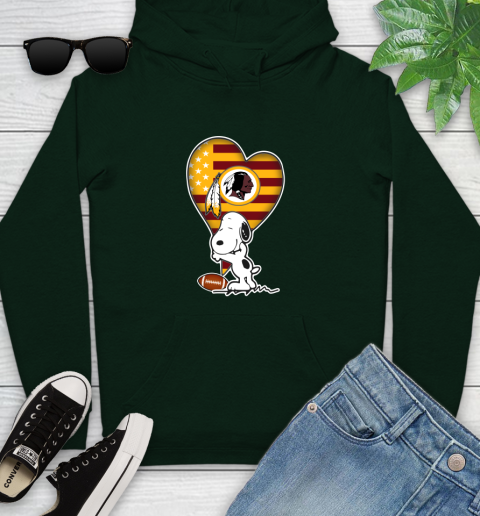 Washington Redskins NFL Football The Peanuts Movie Adorable Snoopy Youth Hoodie 13