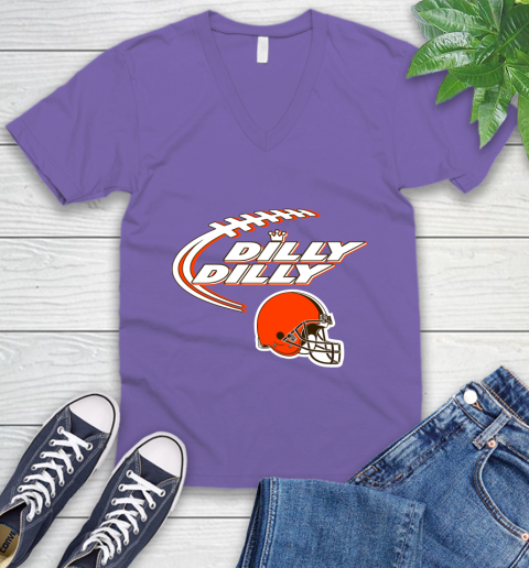 NFL Cleveland Browns Dilly Dilly Football Sports V-Neck T-Shirt 10
