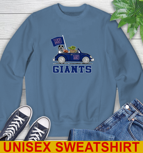 NFL Football New York Giants Darth Vader Baby Yoda Driving Star Wars Shirt Sweatshirt 8
