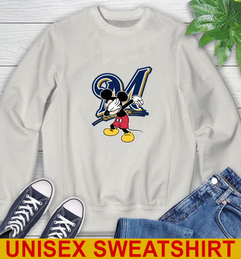 Milwaukee Brewers MLB Baseball Dabbing Mickey Disney Sports Sweatshirt 12
