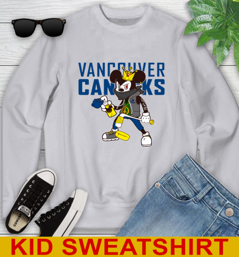 Vancouver Canucks NHL Hockey Mickey Peace Sign Sports Youth Sweatshirt 4