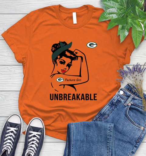 NFL Green Bay Packers Girl Unbreakable Football Sports Women's T-Shirt 2