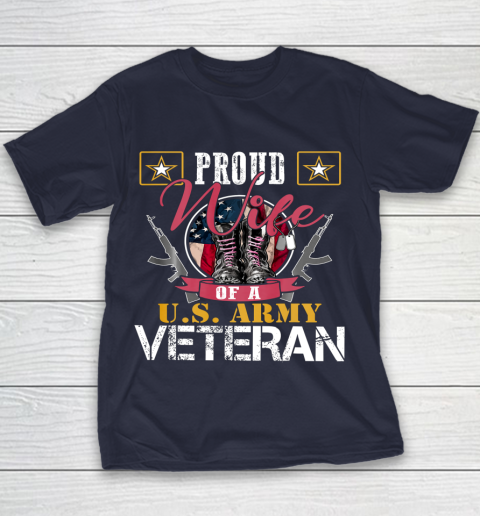 Veteran Shirt Vintage Proud Wife Of A U S Army Veteran Youth T-Shirt 2