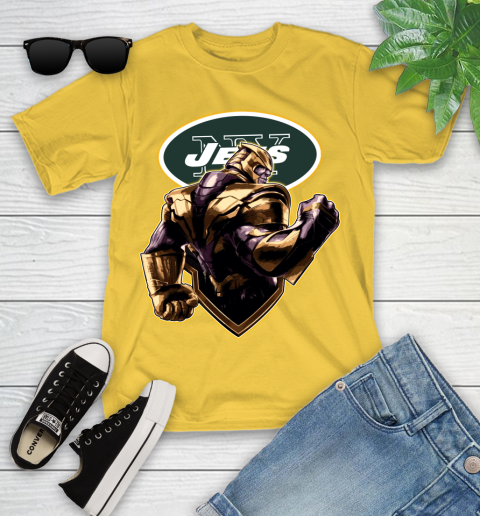 NFL Thanos Avengers Endgame Football Sports New York Jets Youth T-Shirt 8