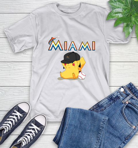 MLB Pikachu Baseball Sports Miami Marlins T-Shirt 12