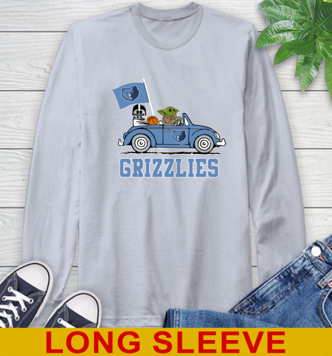NBA Basketball Memphis Grizzlies Darth Vader Baby Yoda Driving Star Wars Shirt Long Sleeve T-Shirt 6