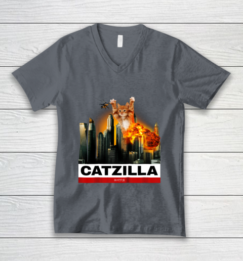 CATZILLA  Funny Kitty Tshirt for Cat lovers to Halloween V-Neck T-Shirt 4